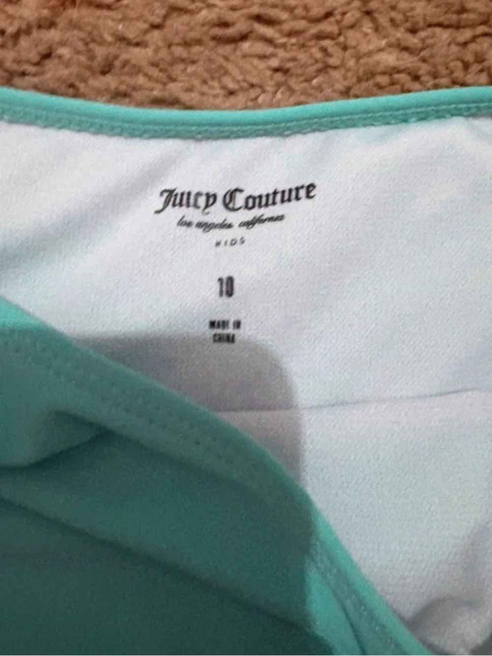 Juicy Couture Teal Floral-Sleeve Rash Guard Bikini